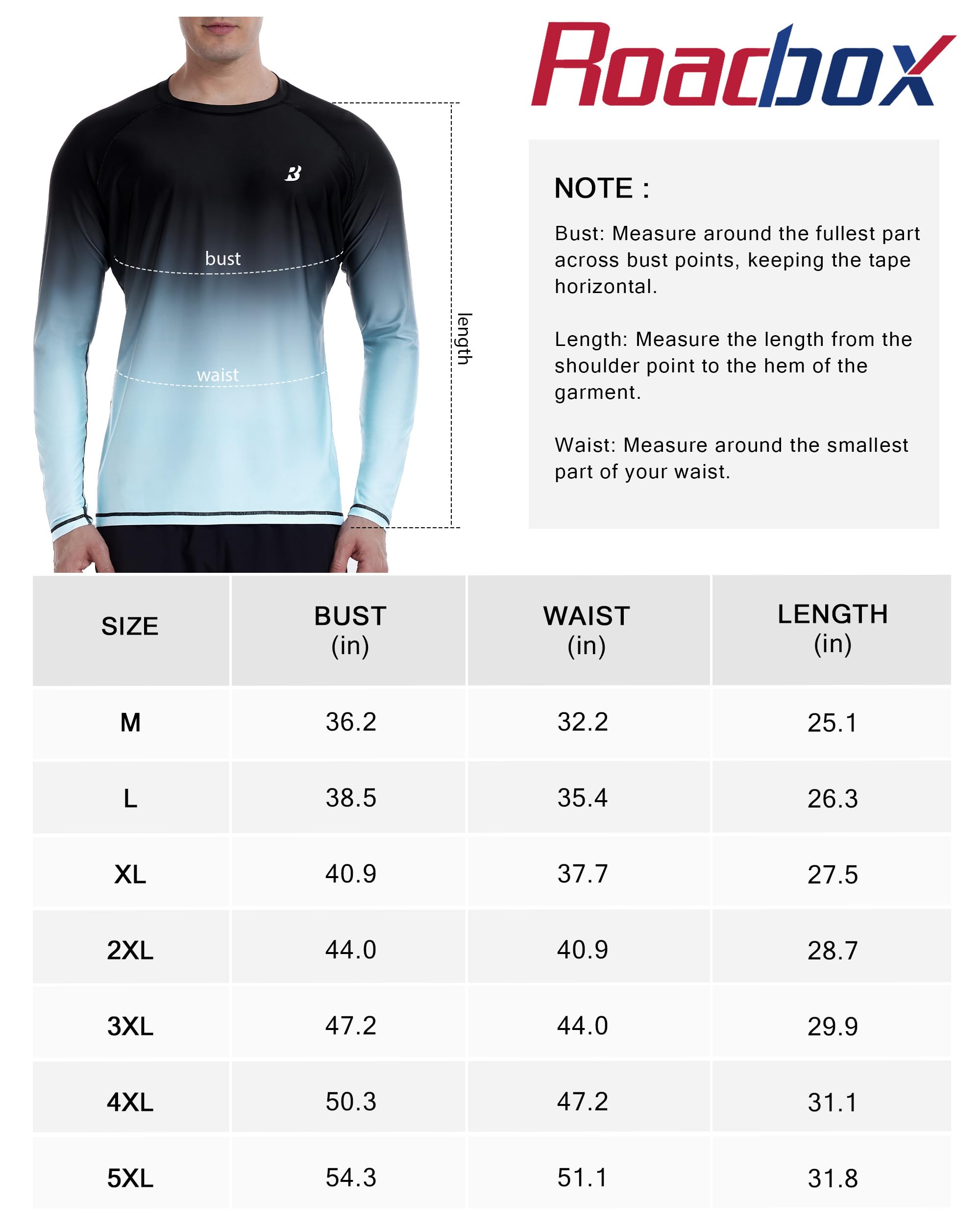 Roadbox Men's UPF 50+ Sun Protection Shirt Long Sleeve, Quick Dry Breathable Rash Guard for Swimming Fishing, Hiking & Running - Image 7