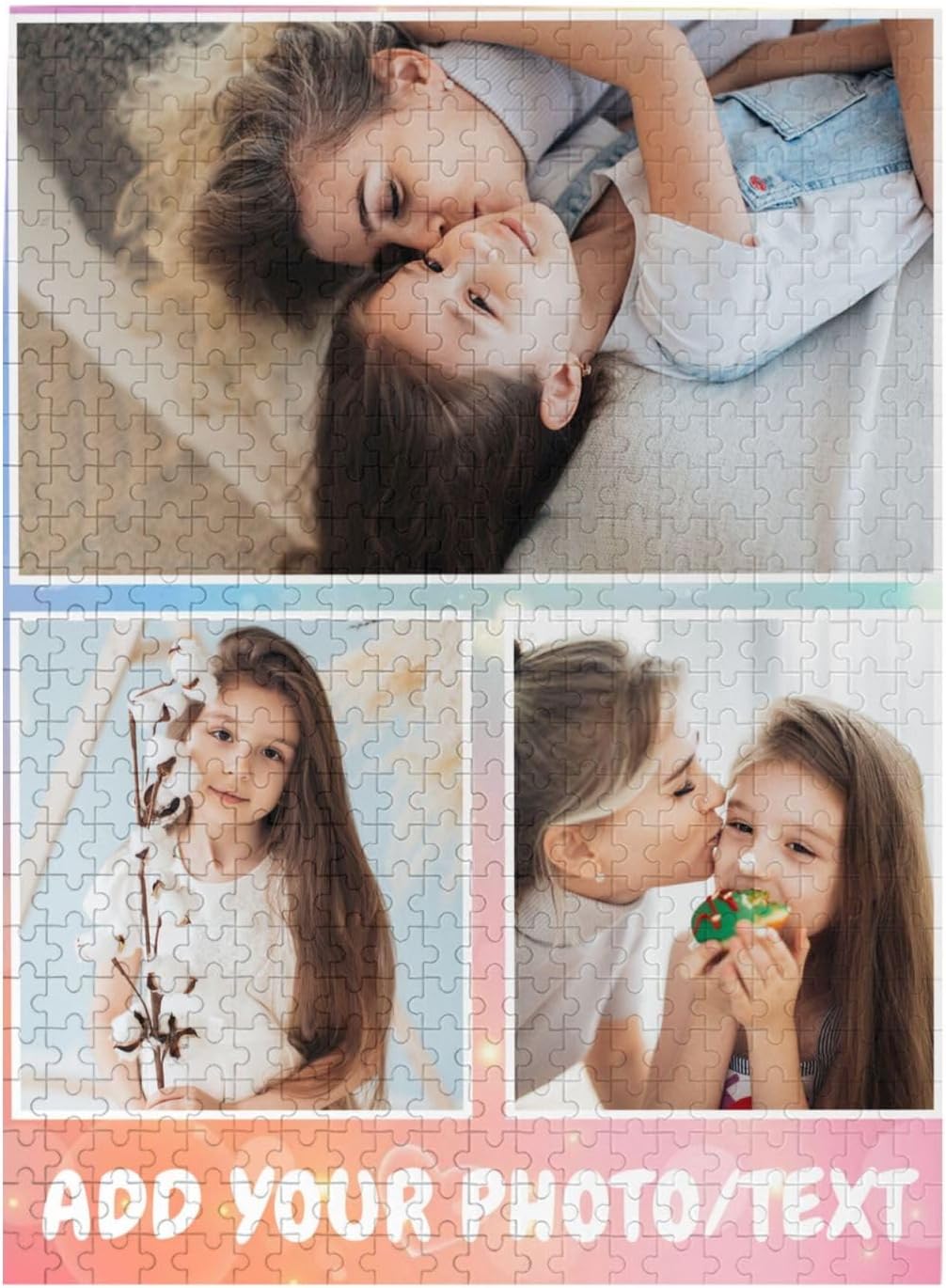 Custom Puzzles from Photos 1000/500 Pieces,Photo Puzzles Personalized,Customized Picture Puzzle Gifts for Adult and Family, Wedding,Friend