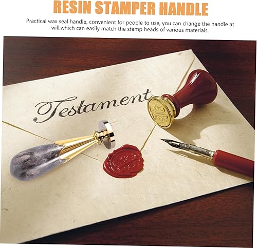 Miniatura 8 de VILLCASE Sello de hielo cabezas de sello de cera solo reemplazo de sello de cera de boda, mango de sello de cera de boda, mango de sello de álbum de