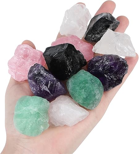 Miniatura 2 de YATOJUZI Mezcla de cristales curativos naturales a granel de 1 libra de colores crudos, juegos de piedras en bruto para cabbing, pulir pulir