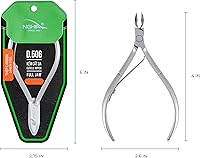 Vista 2 de Pinza de cutícula de acero duro de alta calidad, D-506, pinza de precisión para uñas con mandíbula completa chapada en gris y resorte único