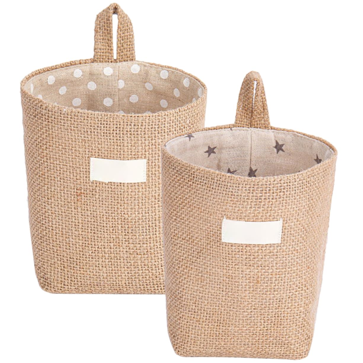 ULTECHNOVO 2Pcs Wall Hanging Storage Basket Multi Function Decorative Baskets for Home Organization Creative Design with Stars Dots Safe for Pets