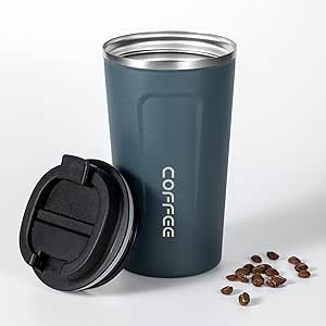 Travel Coffee Mug, 17oz Insulated Tumbler with Lid Spill Proof, Leakproof Stainless Steel Vacuum Cups for Iced / Hot Coffee Gift for Mothers &amp; Fathers