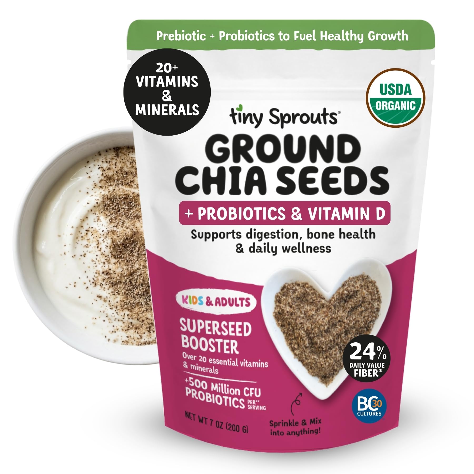 small_seedさん Amazon.com : Tiny Sprouts Organic Ground Chia Seeds + Full Serving