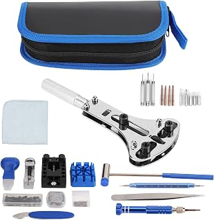 Watch Repair Kit Complete Tools Set, Professional Watch Repair Tools with Adjustable Case Opener and Spring Bar Tool, Includes Storage Bag for Watchmakers and Enthusiasts