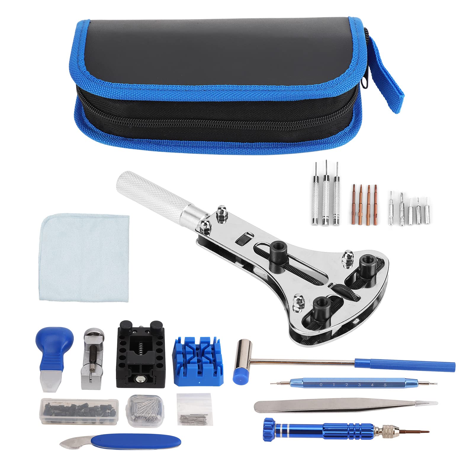 Kit de reparación de relojes, abridor de caja de reloj, herramientas de barra de resorte, kit de reparación de relojes, herramientas completas de ajuste, portátil, profesional, barra de resorte