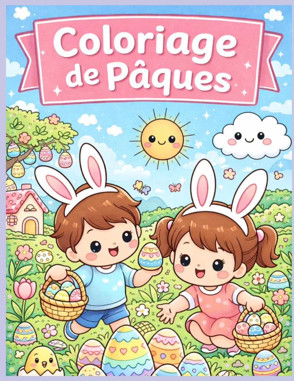 Coloriage de Pâques Kawaii pour Enfants: 30+ pages de dessins mignons, jeux, activités et recettes – pour enfants de 4 à 7 ans (Mon univers Kawaii.)