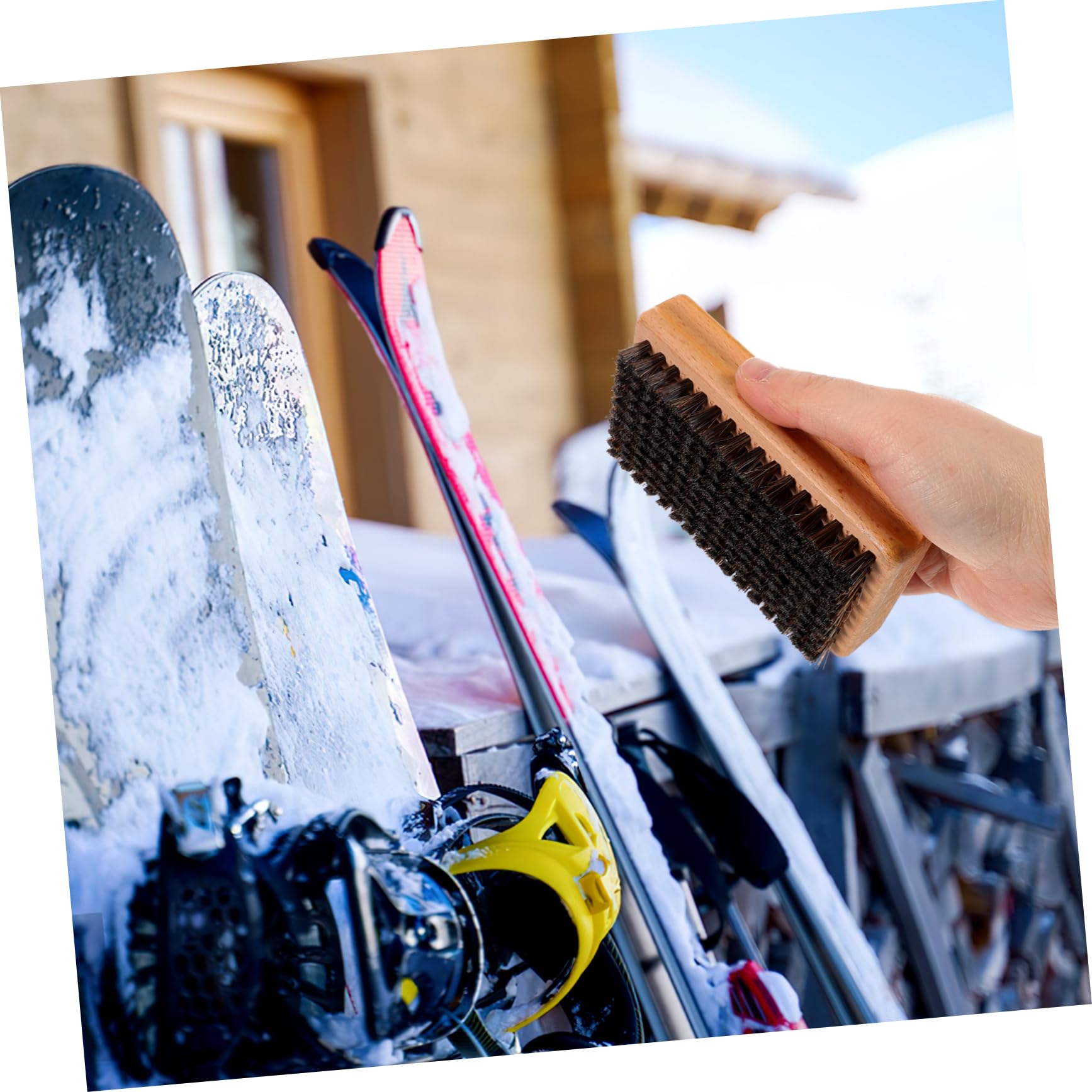 WOONEKY 3pièces Lot de Brosses pour Fartage de Ski Brosse de Nettoyage et Polissage Accessoire de Ski et Snowboard