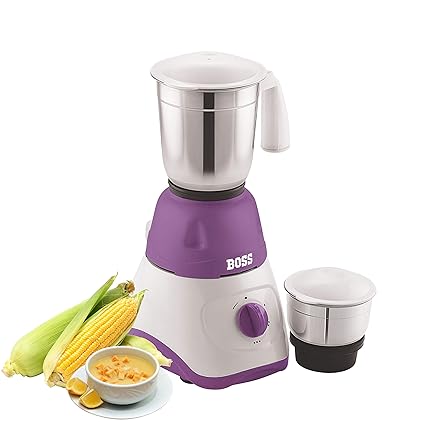 Boss Pearl Mixer Grinder, 500W, 2 Jars (Purple)