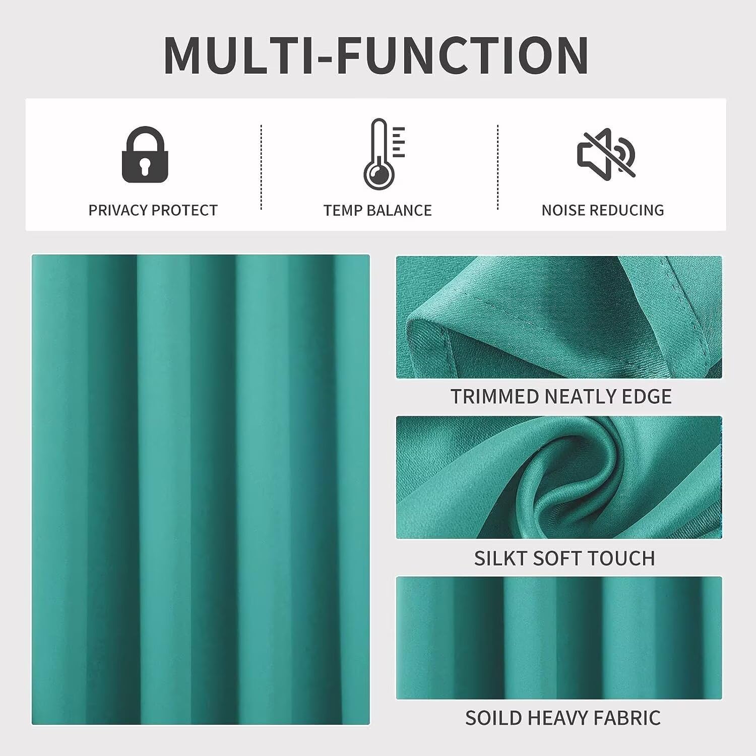 Joydeco Blackout Curtains - Thermal Insulated Grommet Panels For Bedroom & Living Room (52"x45", Pink) - View #5
