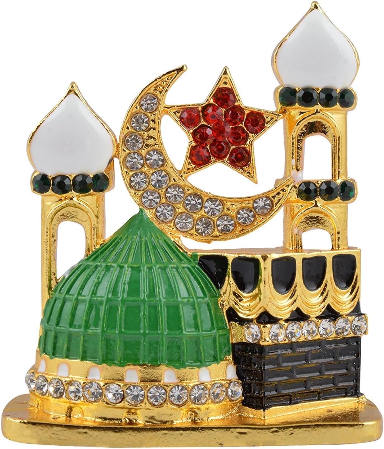 GCT Mecca Madina | Makkah Chand Tara Moon Star (B-91) Metal Showpiece for Car Dashboard | Home Decor | Office Table Showpiece
