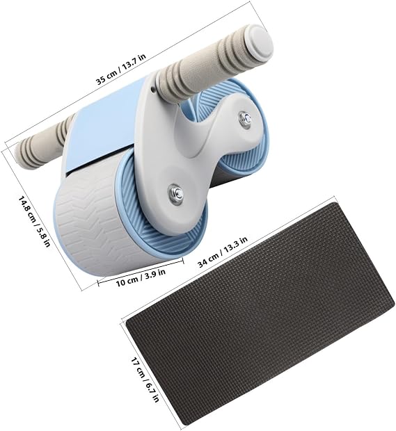 Automatic Rebound Ab Roller Wheel Includes Kneel Pad with Double Wheels and Enlarged Design Flexible Intelligent Brake Random Color for Core Strength Training