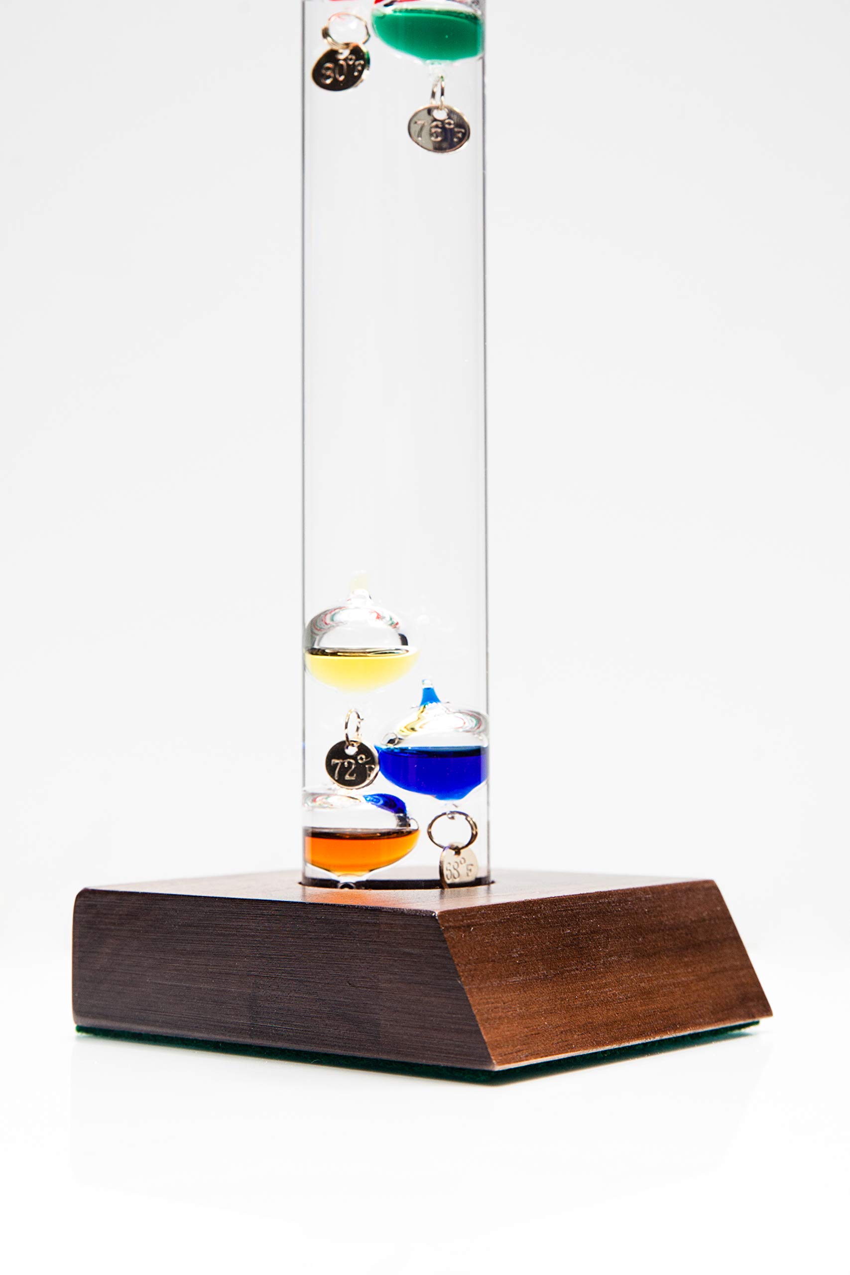 Glassic Gifts® Galileo Thermometer with Wooden Base (11