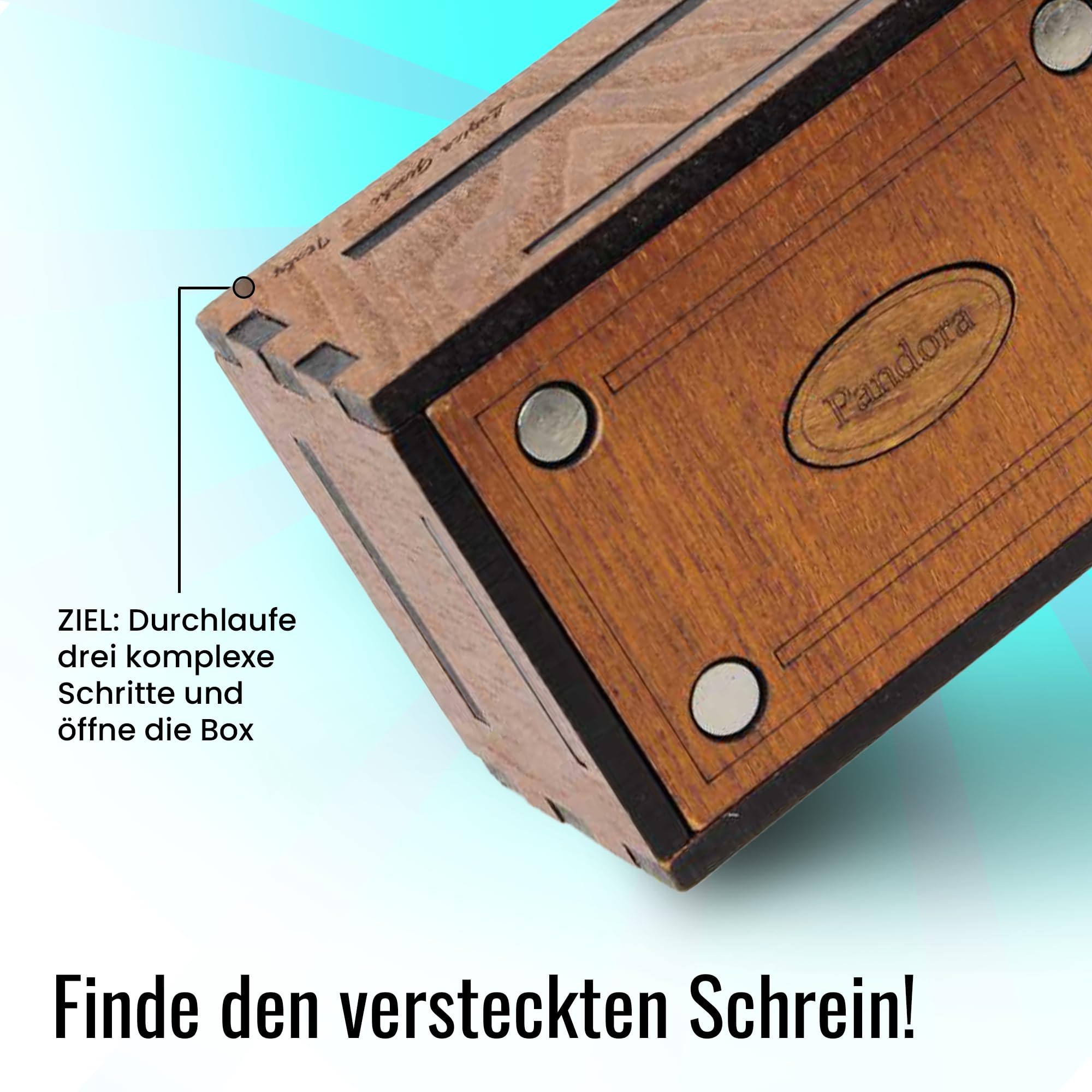 Logica Spiele Art. Pandora Box – Die Secrete Box – Puzzles aus Holz – Geheimset – Schwierigkeitsgrad 5/6 Unglaublich – Kollektion Leonardo da Vinci