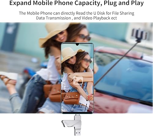 Miniatura 5 de SSK Unidad flash USB C de 128 GB, unidad dual 2 en 1 OTG USB A 3.2 Gen 1+ tipo C Memory Stick Thumber, Thunderbolt Pendrive hasta 200 MBs velocidad