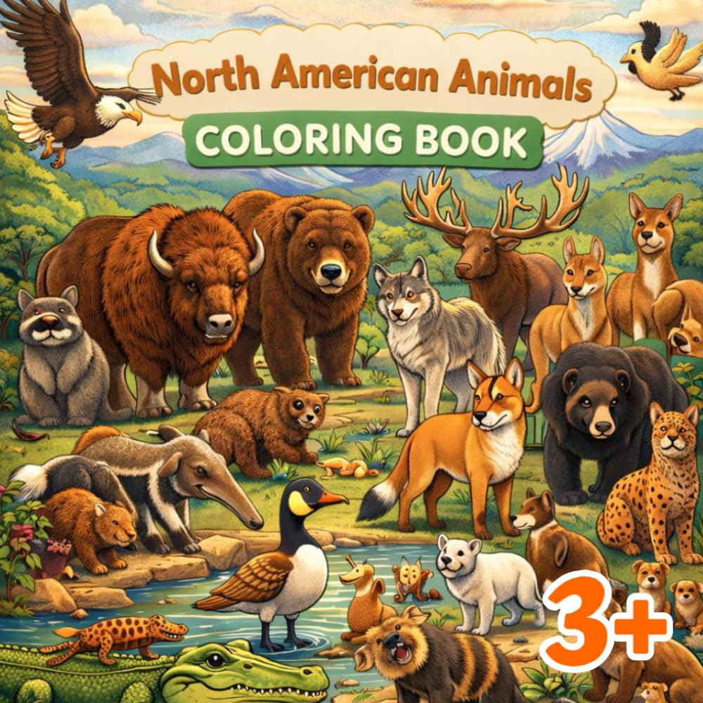 Coloring Book - North American Animals: Travel Edition (Coloring Books - Animals from 7 Continents)