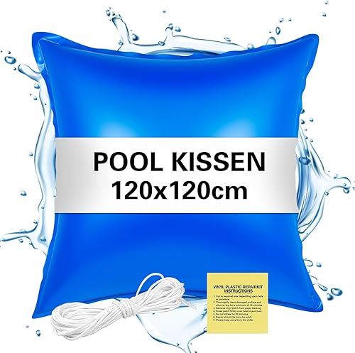 Almohadas de aire de piscina de 4 x 4 pies para piscinas sobre el suelo, almohada de aire gruesa resistente al frío, almohadas de cierre de invierno