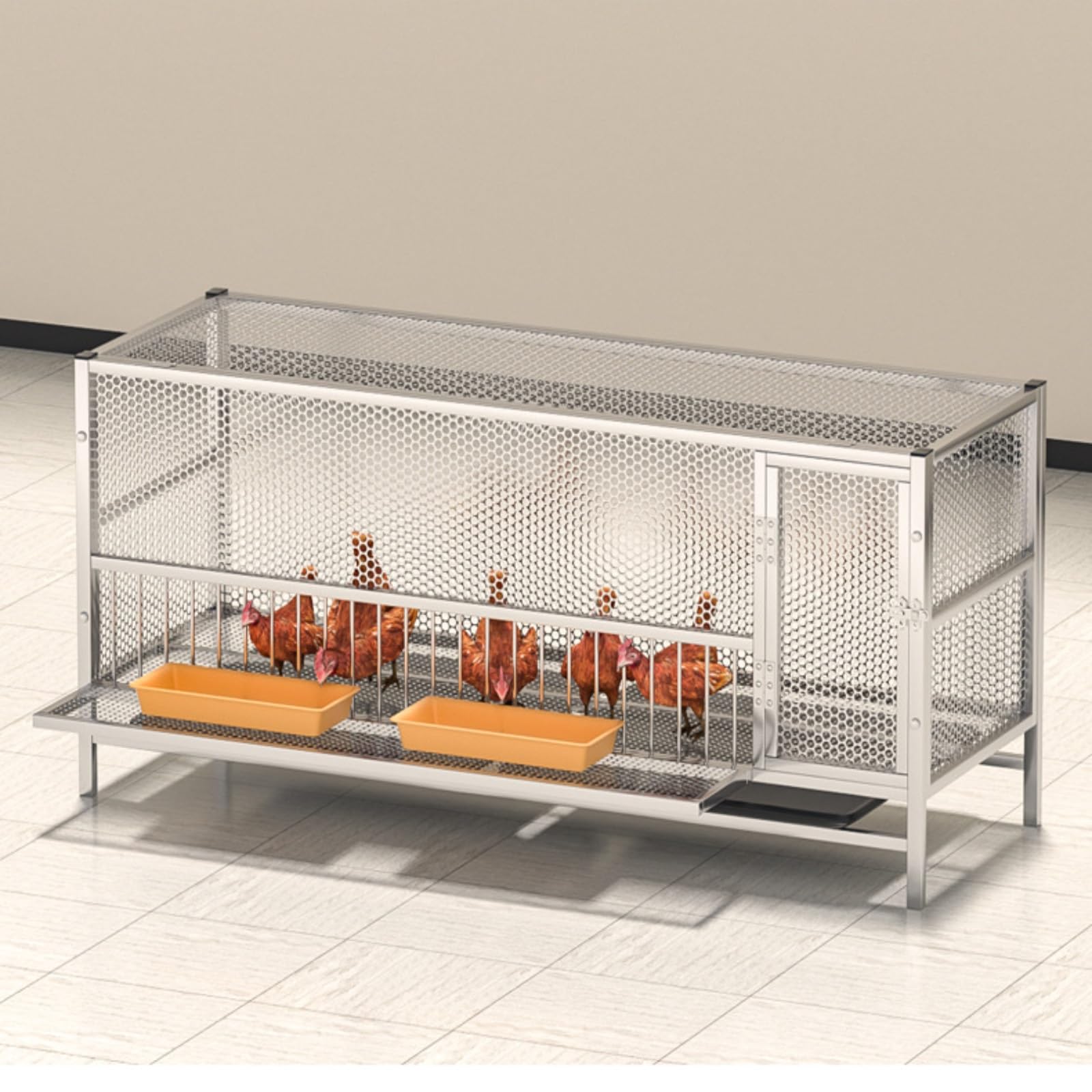 Ponederos para Gallinas, Corral para Gallinas de Corral en Acero Inoxidable, Malla de Alta Densidad Anti-Intrusión contra Comadrejas, Serpientes y Ratones, para Jardín y Granja(100cmx66cm/39.3x