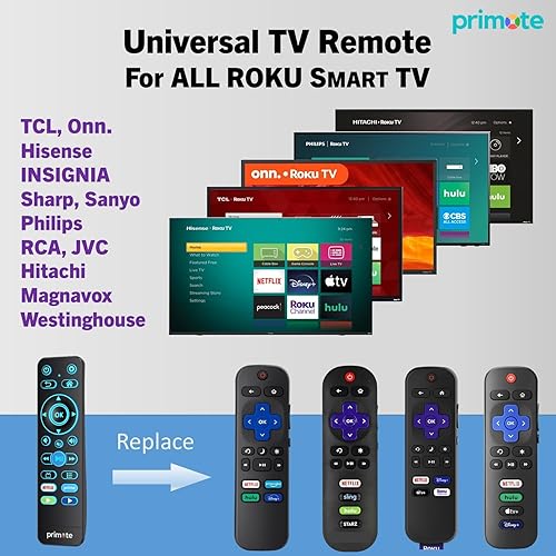 Miniatura 2 de Primote Control remoto para todos los televisores inteligentes Insignia y Toshiba con 7 botones de aprendizaje IR para control de audio de barra de