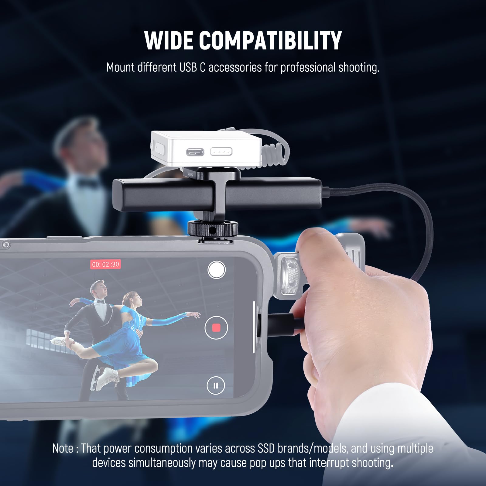 NEEWER Stacja dokująca USB C z adapterem zimnej stopki, wieloportowy adapter 4 w 1 z 3 portami USB C 3.1 Gen2 i 1 x 100 W PD, 10 Gb/s, kompatybilna z iPhone 16 15, iPadem, Mac, Android, PC, laptopem,