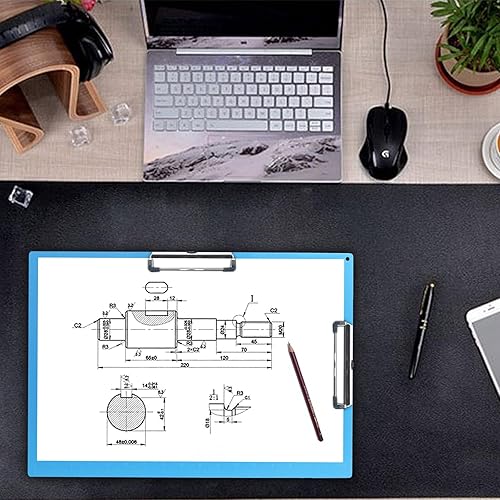 Miniatura 7 de Acocony Portapapeles de 11 x 17 pulgadas, clip doble extra grande, clip de perfil bajo, 11 x 17 pulgadas, plástico azul, paquete de 1