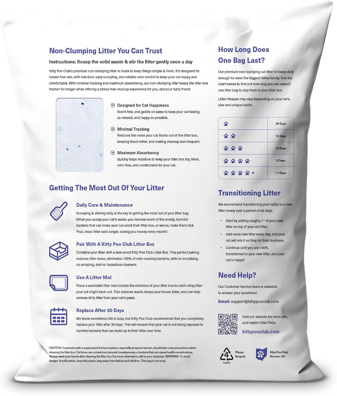 Kiity Poo Club Crystal Silica Cat Litter – Lightweight, Low-Dust, Fast-Absorbing Litter with Extended Odor Protection