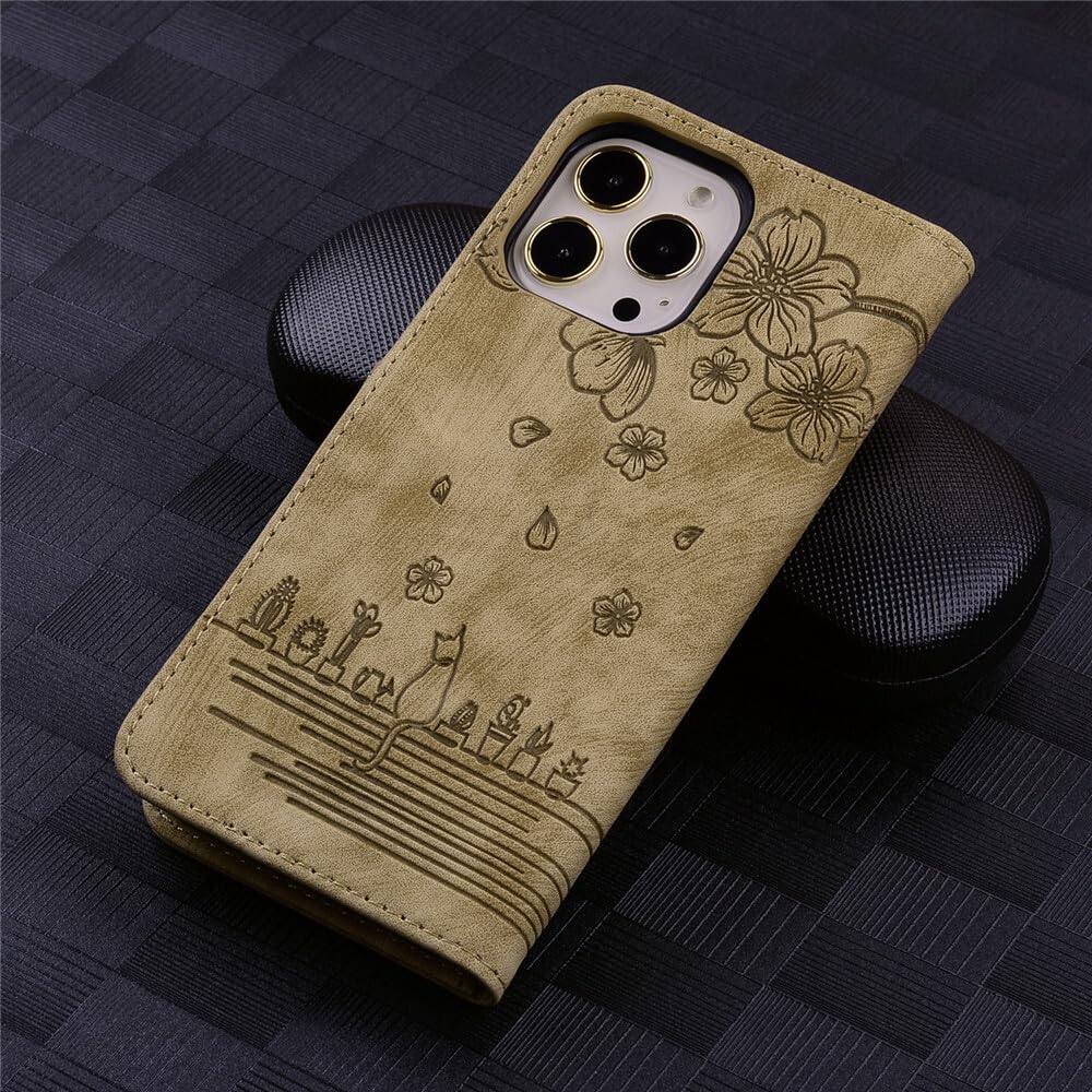 Generic Compatible avec iPhone 8 Plus / 7 Plus / 6 Plus / 6S Plus (couleur : violet) étui à rabat en cuir motif chat fleur