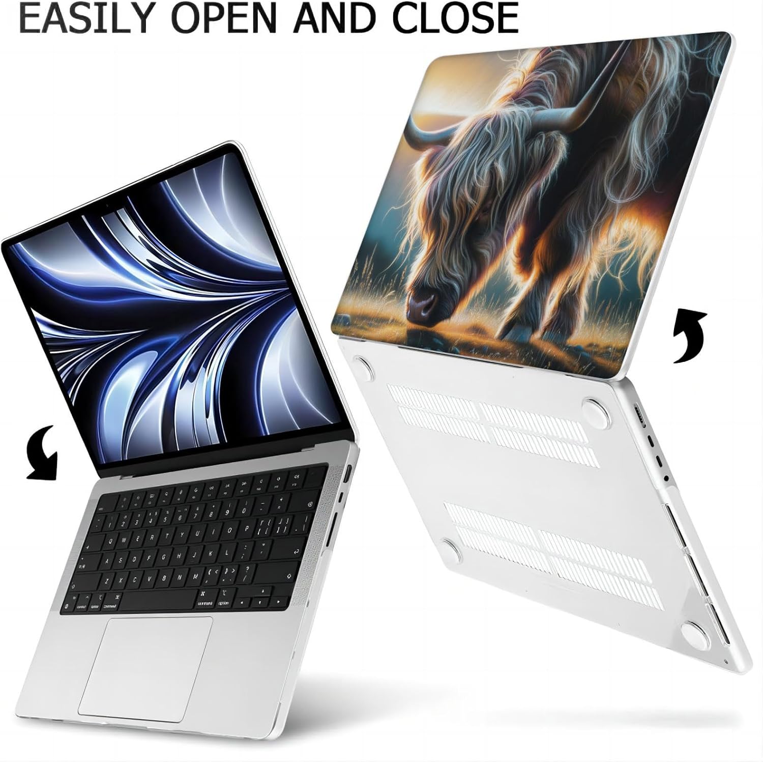 Compatible with MacBook Neo 13-inch, Hard Shell Case with Keyboard Cover and Screen Protector (A3404 A18 Pro chip, 2026 Release) - Highland Cow MC21985