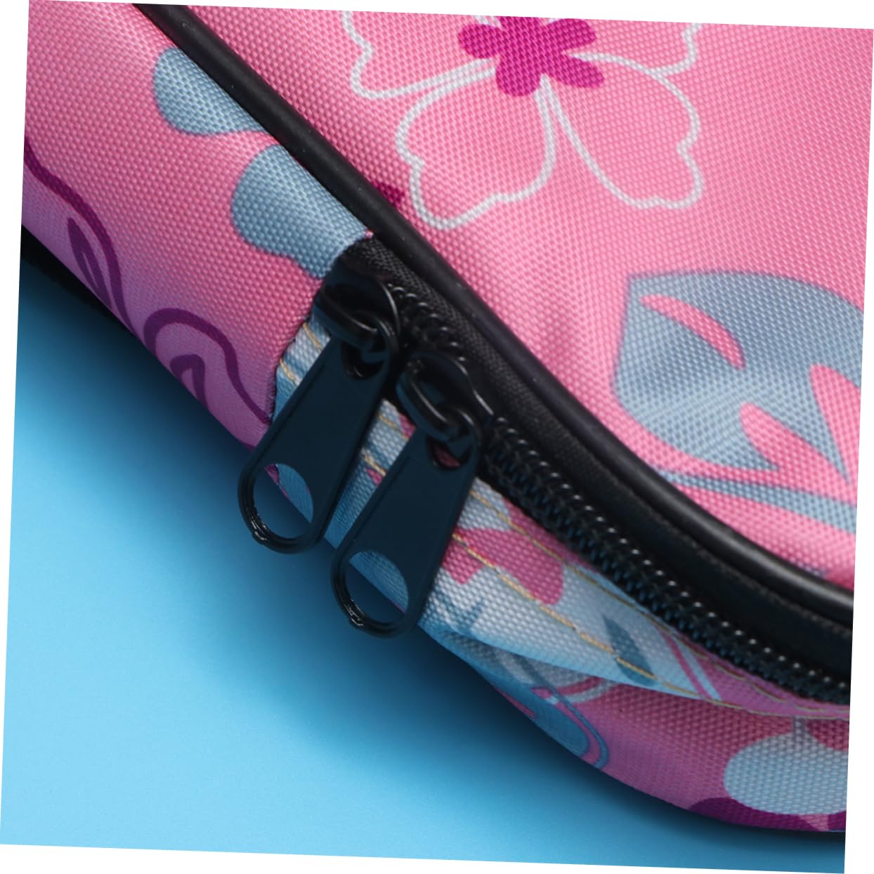 Borsa per Ukulele Imbottita in Cotone Doppia Tracolla e Tasca Frontale a Rete, Design Floreale Personalizzato