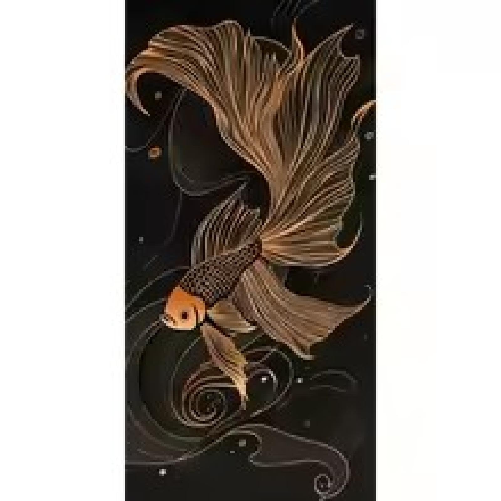 Impression sur toile de poisson moderne 65x130 cm pour salon - 6