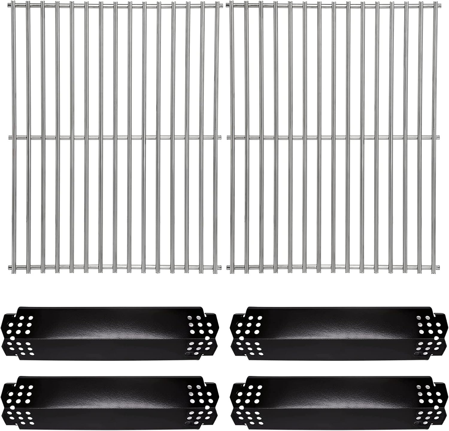 Criditpid Grill Replacement Parts for Nexgrill 4 Burner 720-0830H, 720-0864, 720-0864M, 5 Burner 720-0888, 720-0888N, 6 Burner 720-0896B, 720-0898, Burner Cover Heat Plate Grate for Nexgrill 720-0830H