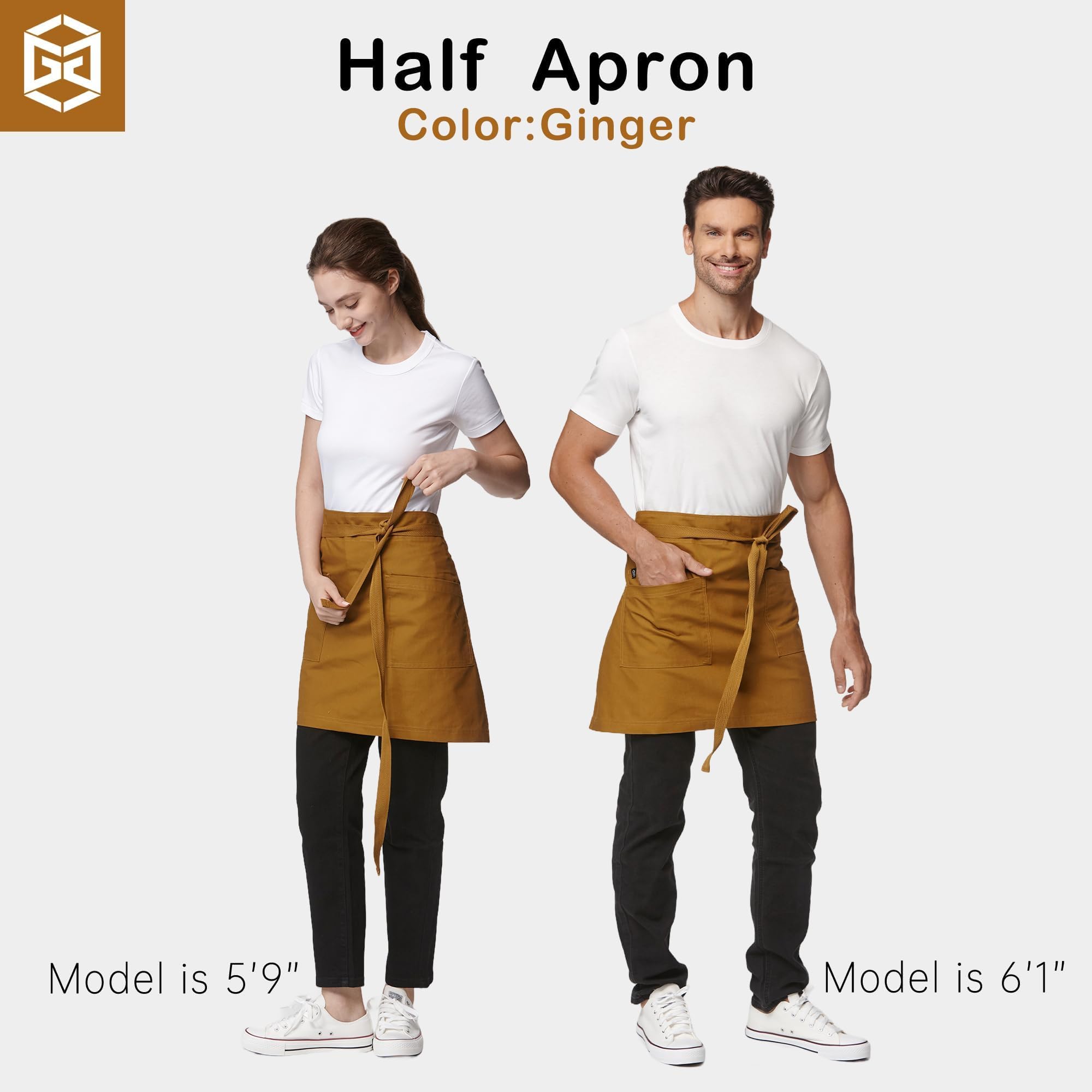 Grembiule da cameriere unisex, metà grembiule da ristorante, 4251