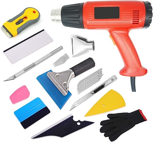 CARTINTS Juego de herramientas de instalación de película de vinilo para ventana de coche, 12 piezas, para aplicar envoltura de vinilo de vidrio con