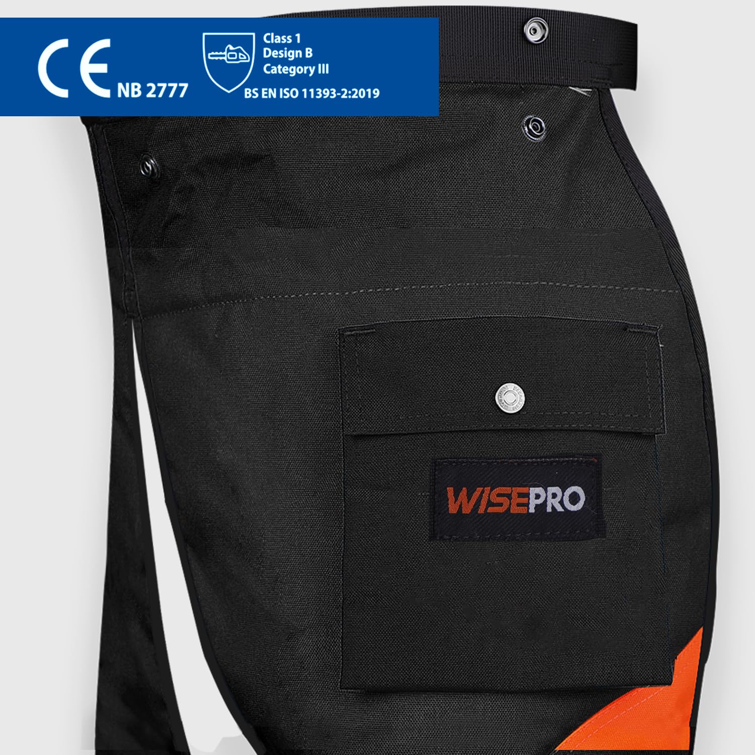Ghette per motosega, classe 1, grembiule protettivo per motosega, ghette regolabili per motosega per uomo/donna, pantaloni di sicurezza per abbigliamento, protezioni per gambe, attrezzatura di