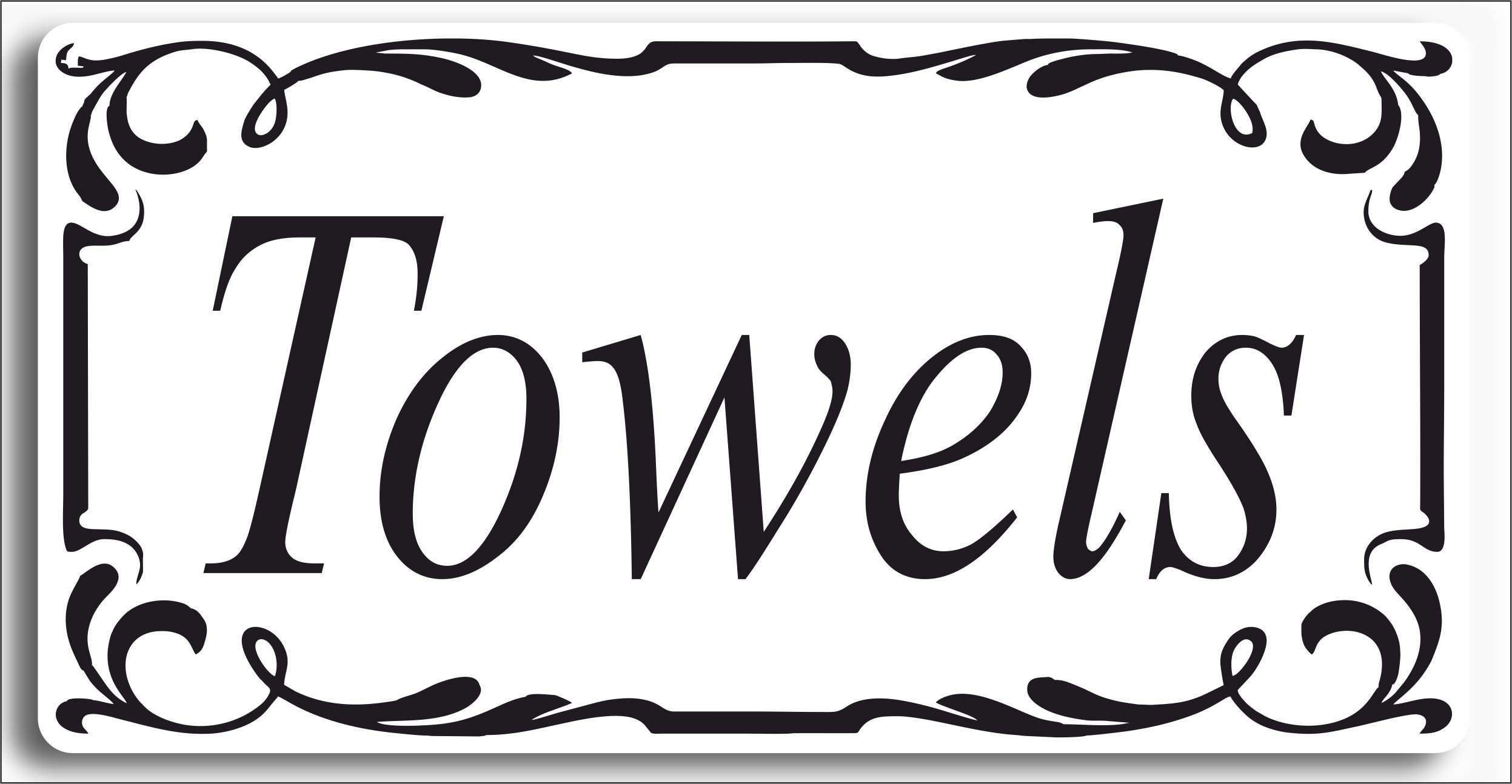Watershed Designs Towels Door Sign Self Adhesive Vinyl Sticker, Decal