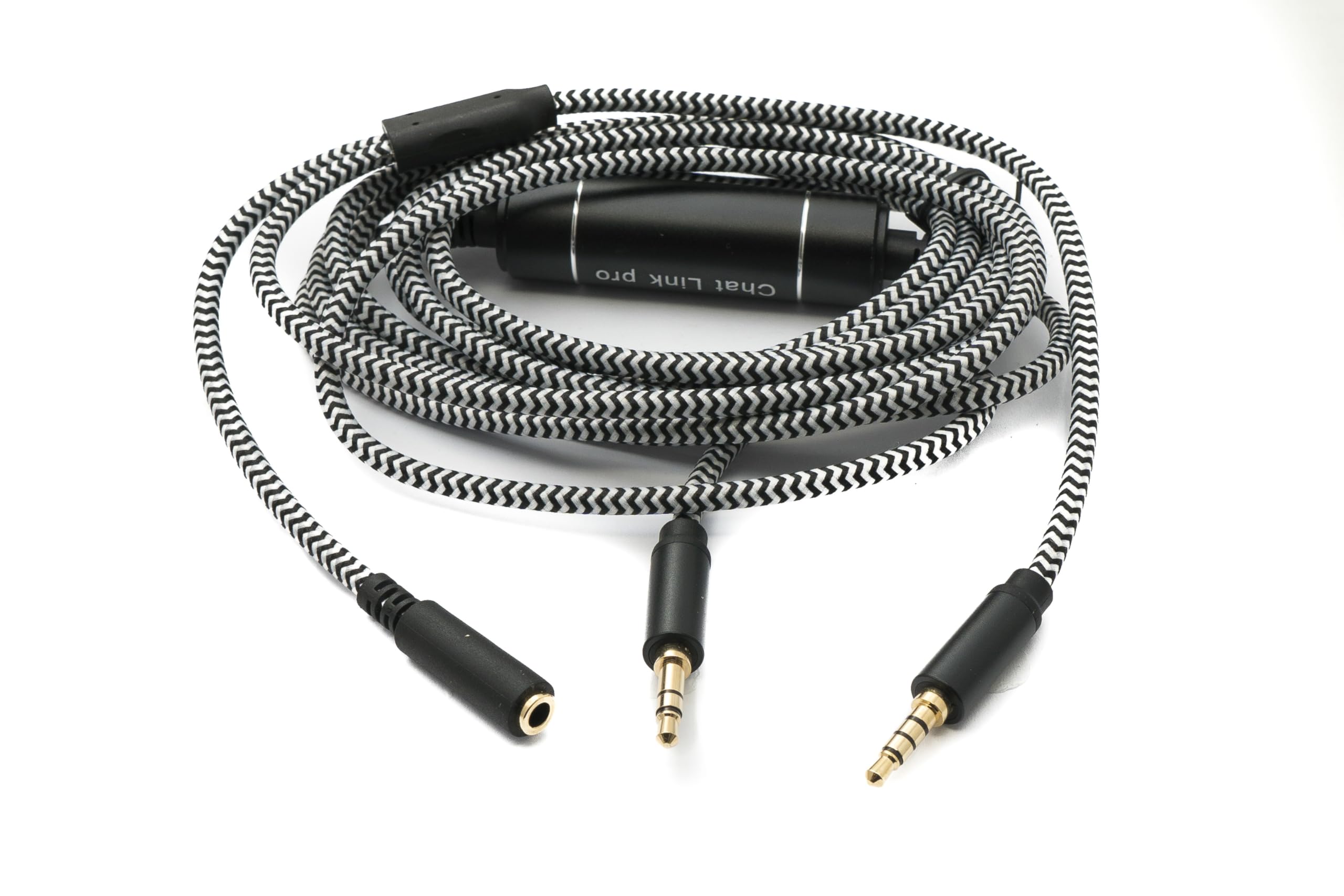 System-S Chat Link Câble jack auxiliaire tressé 2,5 m pour PS5 PS4 Xbox One et Elgato HD60 S S+ X Pro