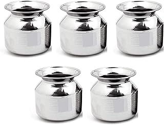 Dynore Stainless Steel Heavy Lota/Kalash/Milk Pot 1200 ml- Pack of 5 Pcs