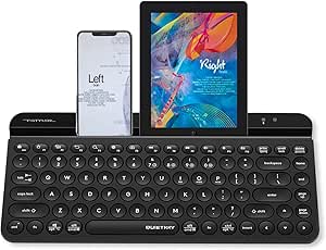 COLIKES Teclado Inalábrico Ultidispositivo, Teclado Bluetooth Dual 2.4G, Teclado De