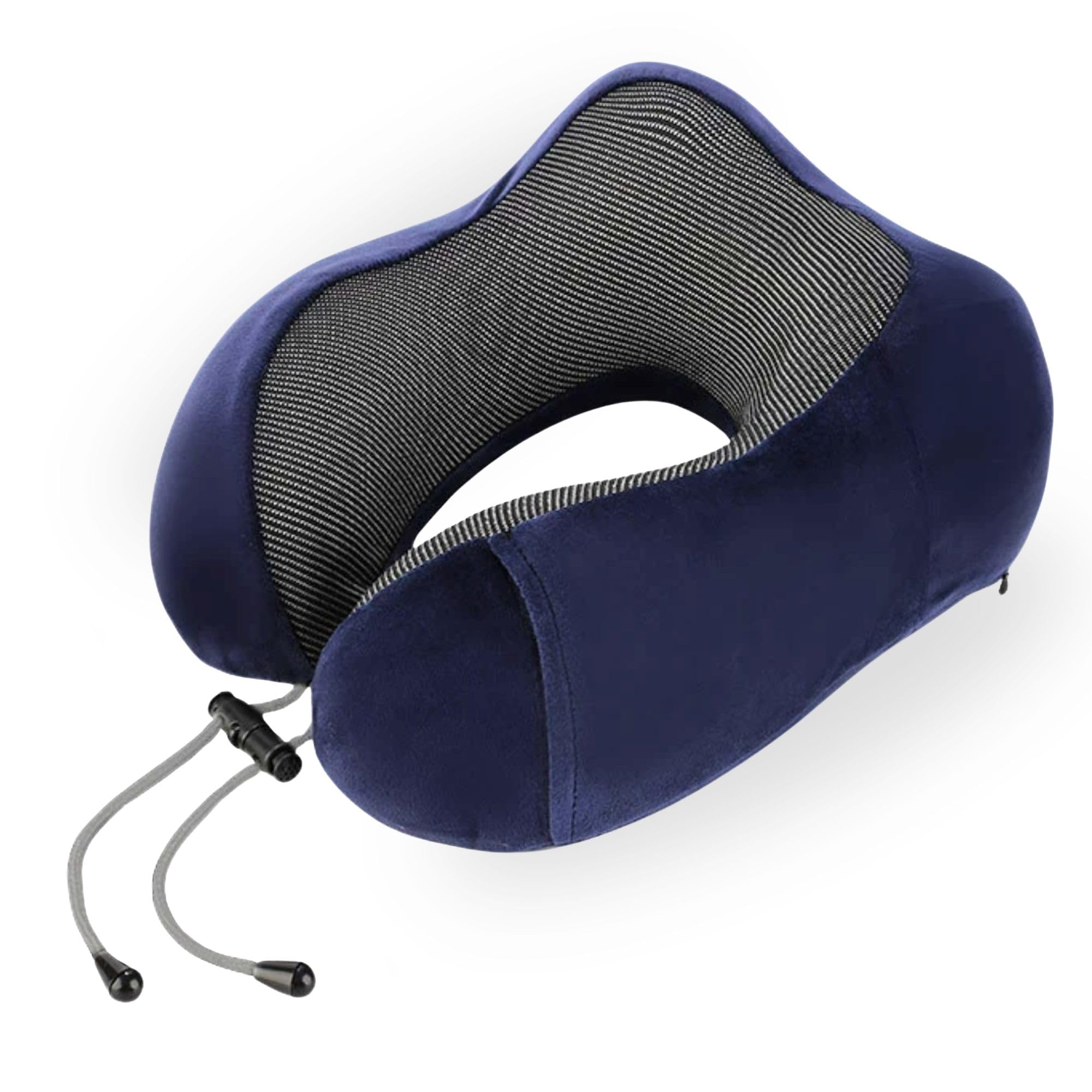 MAGIC SELECT Almohada de Viaje para Cuello. Cojín Cervical de Espuma Viscoelástica para Avión, Coche. Almohada de Cuello Ergonómica Ajustable y Suave para Dormir, con Bolsillo para Móvil y Funda Lavable.