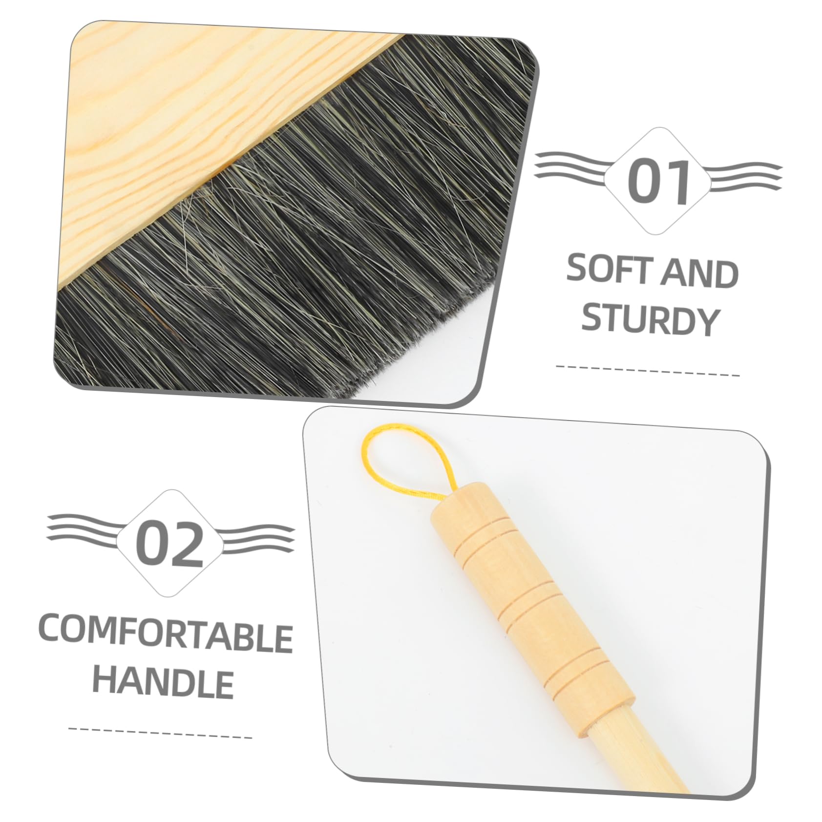 Besen Griff Holzstiel mit Zuhause Langem Kehrschaufelset und Weiche Borsten Verschleißfest Ergonomischer für Einfache Reinigung im Innenbereich