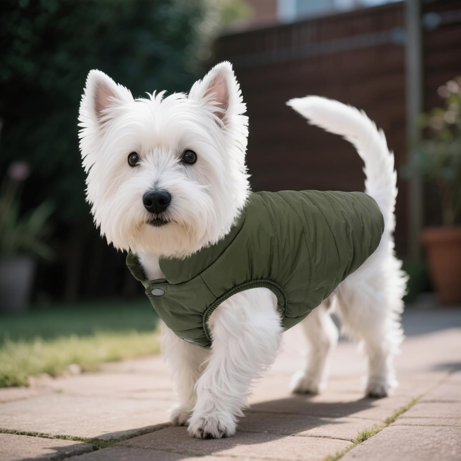 ASENKU Windproof Dog Winter Coat Waterproof Fleece Jacket Cold Weather Pet Apparel for Small Medium Large Dogs (ArmyGreen, XS)