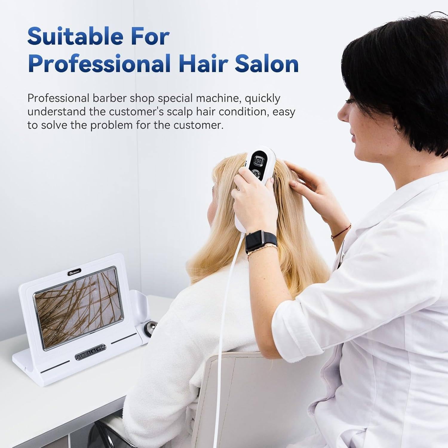 Multifunktional Haarfollikel-Analysegerät & Scalp Detektor, Mit 50x- und 200x-Mikroskop-Griffsonde, für Hauttests und Haaranalyse im Home Salon Beauty Center