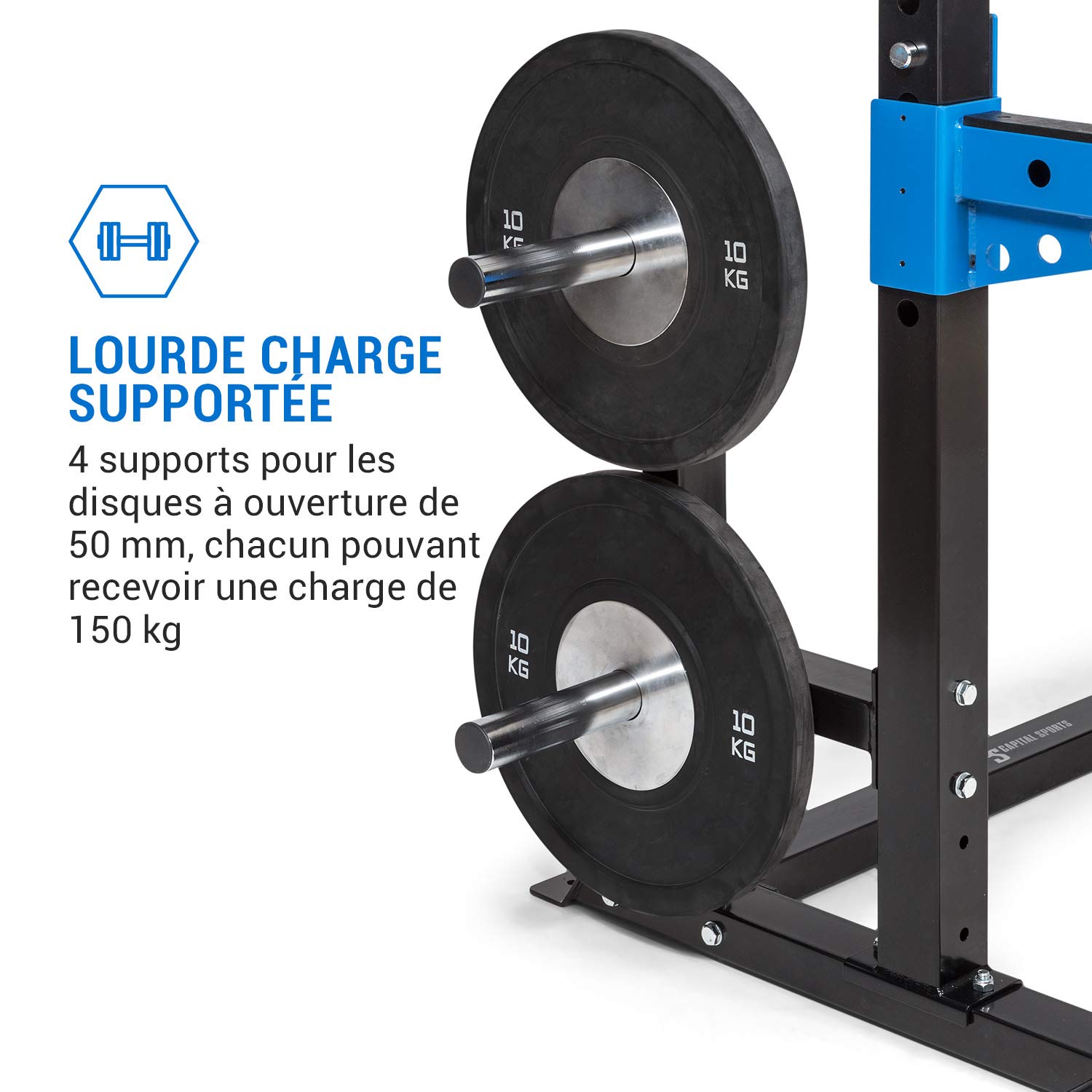 CAPITAL SPORTS Amazor - Tour de Musculation, Cage Traction, Station Traction, Safety Spotter