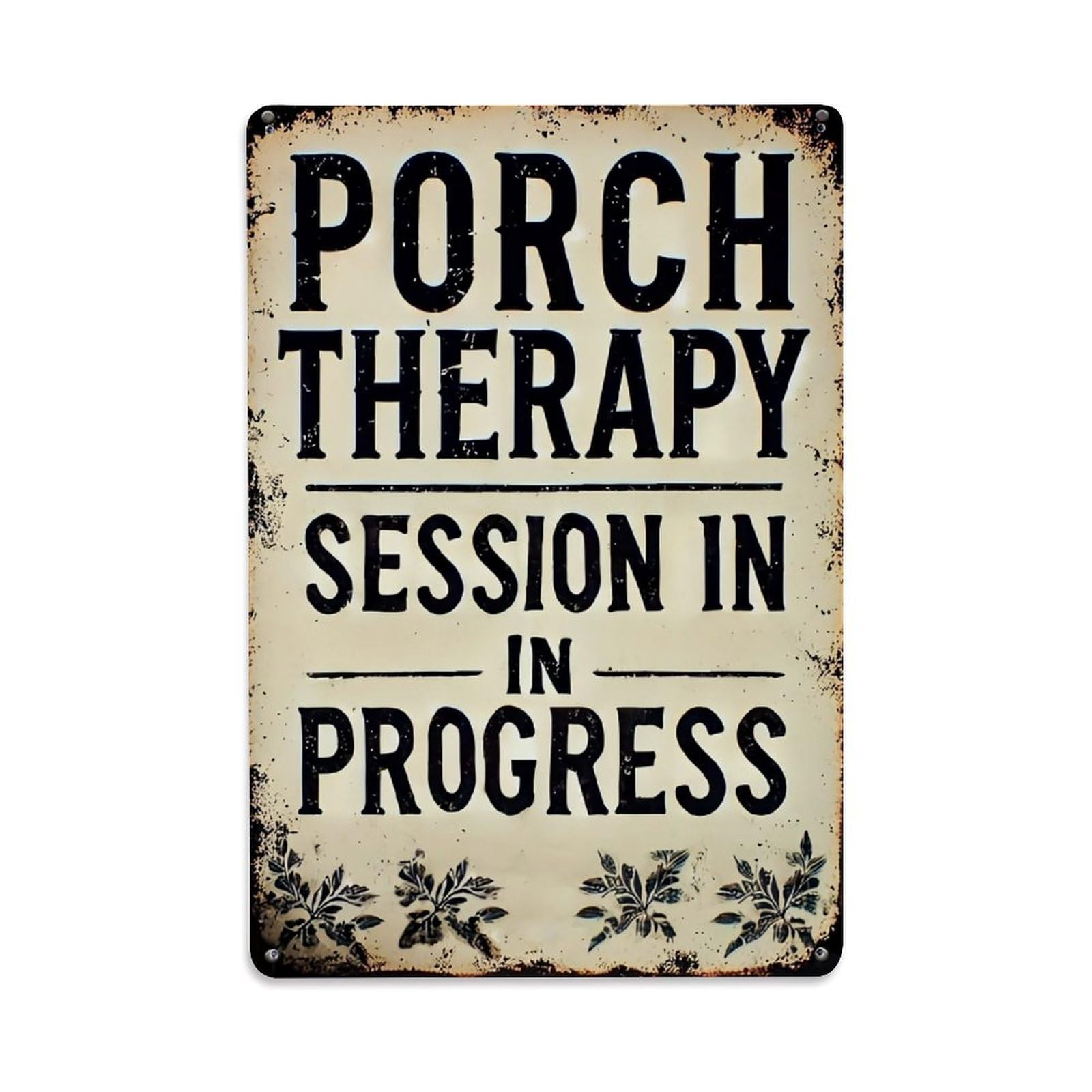 Jdyaojiesheng Vintage Porch Therapy Session In Progress Tin Sign Retro Metal Wall Decor Metal Poster, Home Bar Garage Farmhouse Cafe Wall Art Decoration 8X12inches