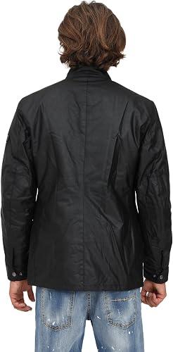 Barbour International Men's Waxed Duke Jacket Black L - 2