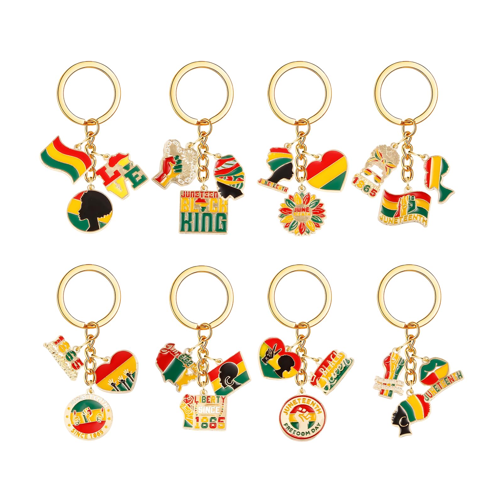 Porte-clés Juneteenth lot de 8 pour trouver un cadeau culturel authentique et durable - 7