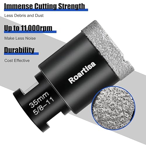 Miniatura 4 de Juego de 9 brocas de núcleo de diamante de 58 pulgadas a 11, azulejos de cerámica de porcelana, ladrillo de mármol, kit de sierra de agujero soldado