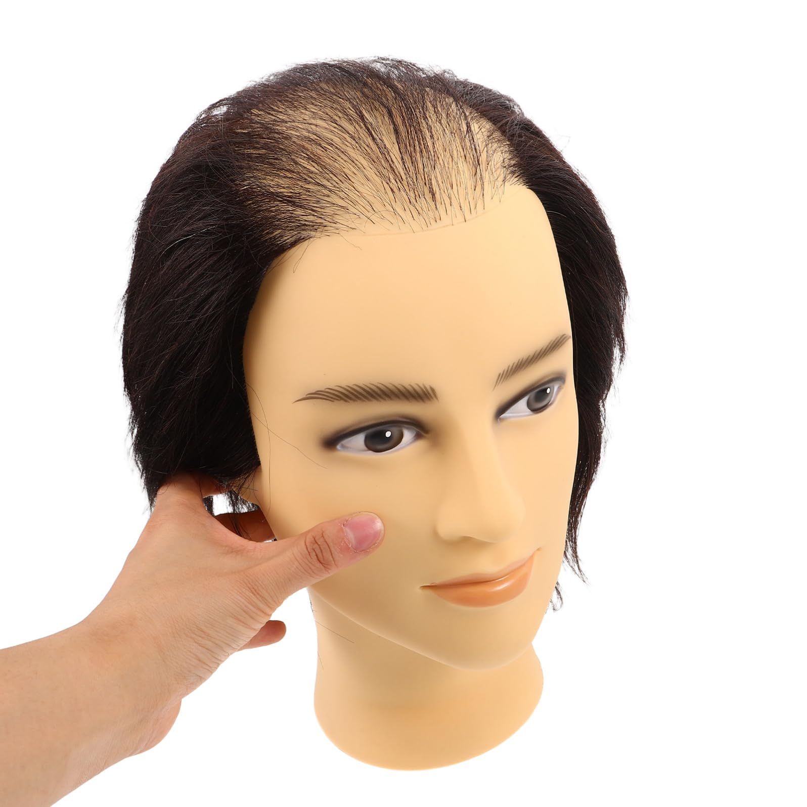 Frisierkopf aus Pvc Schwarz Multifunktionales Übungskopf Modell mit Widerstandsfähigen Strähnen für Anfänger Friseure Friseurschulen und Friseursalon