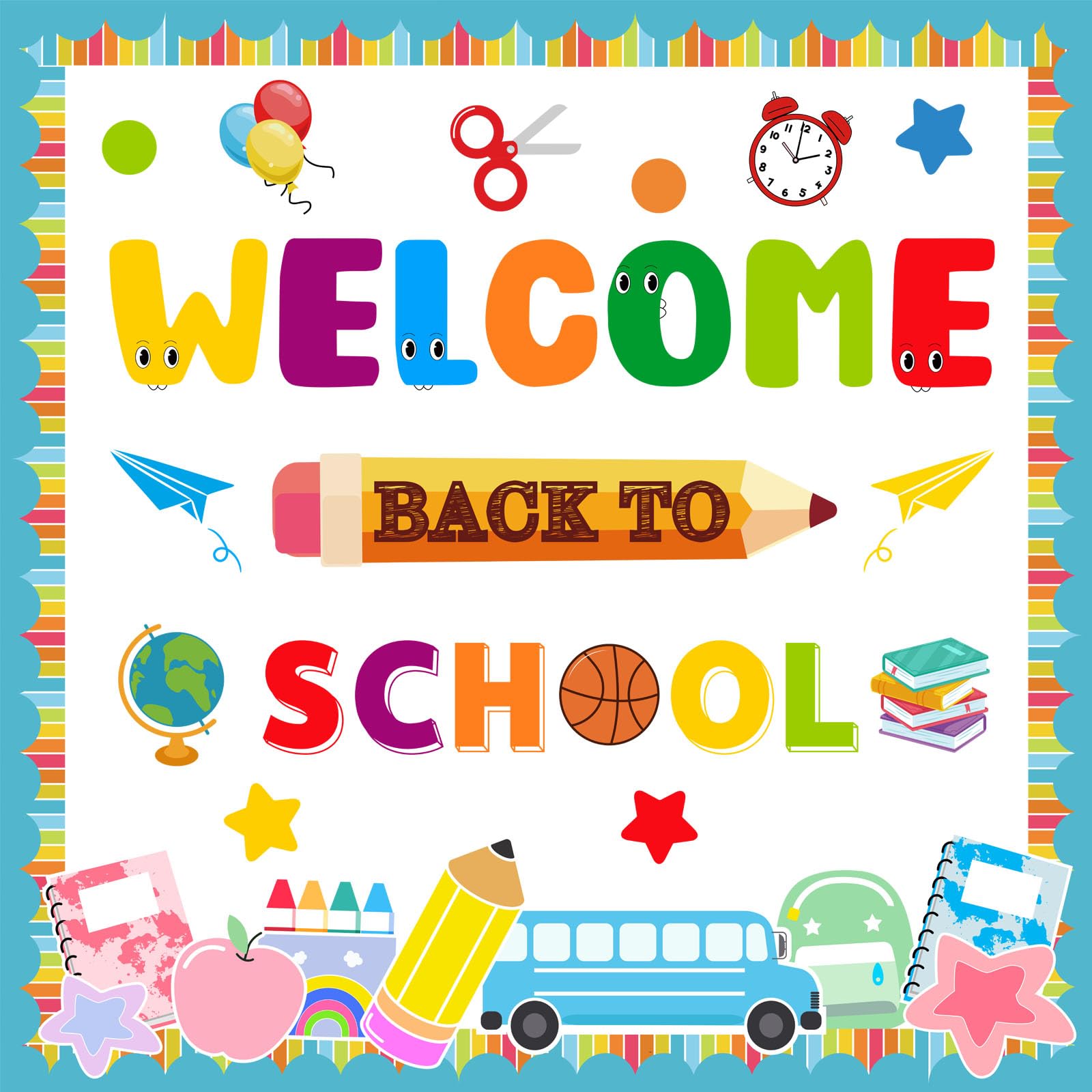 Buy Back to School Classroom Bulletin Board Decoration Set Welcome Back ...