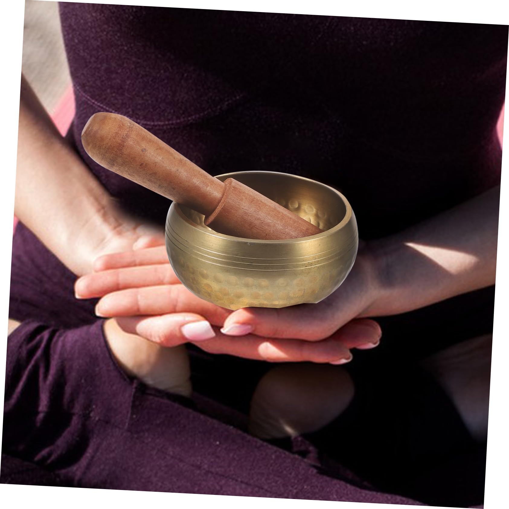 Garneck Nepalese Buddhist Music Bowl Craft Singing Bowl Manual Tapping for Meditation and Relaxation